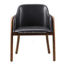 Designer black leather armrest single chairs